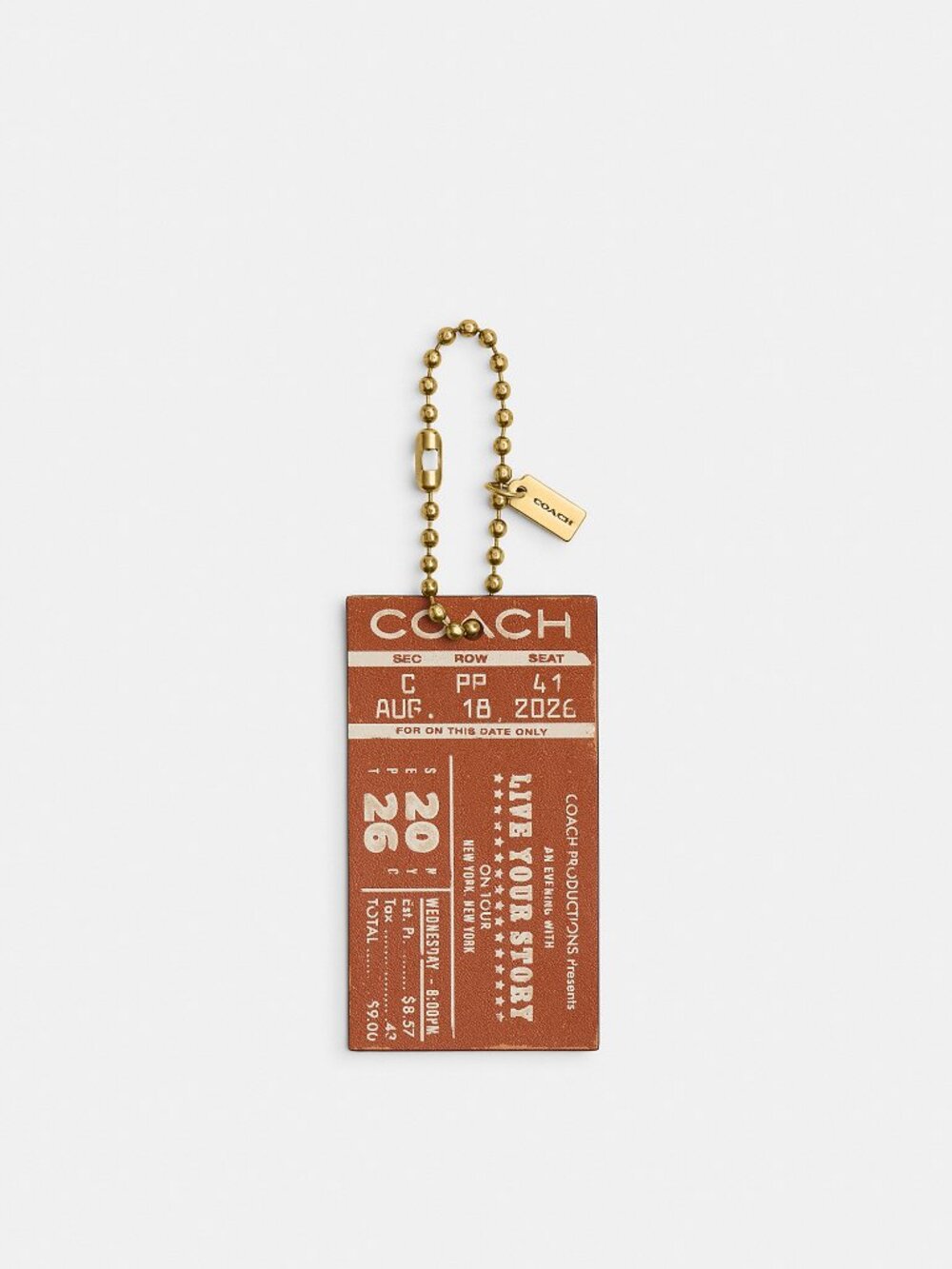 Coach Tabby In Chains Concert Bag Charm Brass/Burnished Amber